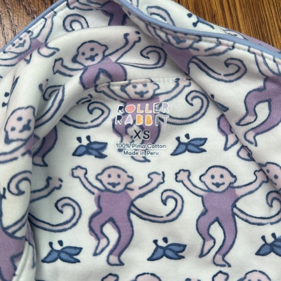 Roller Rabbit Lavender Monkeys Pajama Set - Picture 4 of 5